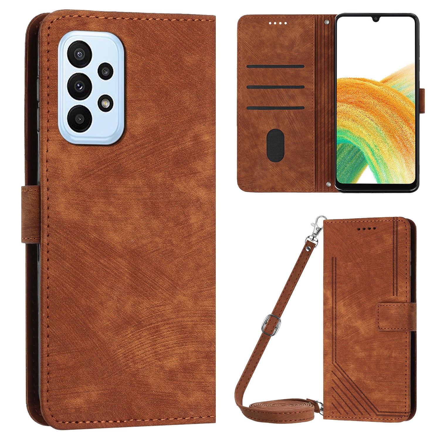 Skin-touch Feeling Wallet Case for Samsung Galaxy A33 5G Lines Imprinted Stand PU Leather Phone Cover Skin-touch Feeling Wallet Case for Samsung Galaxy A33 5G Lines Imprinted Stand PU Leather Phone Cover
